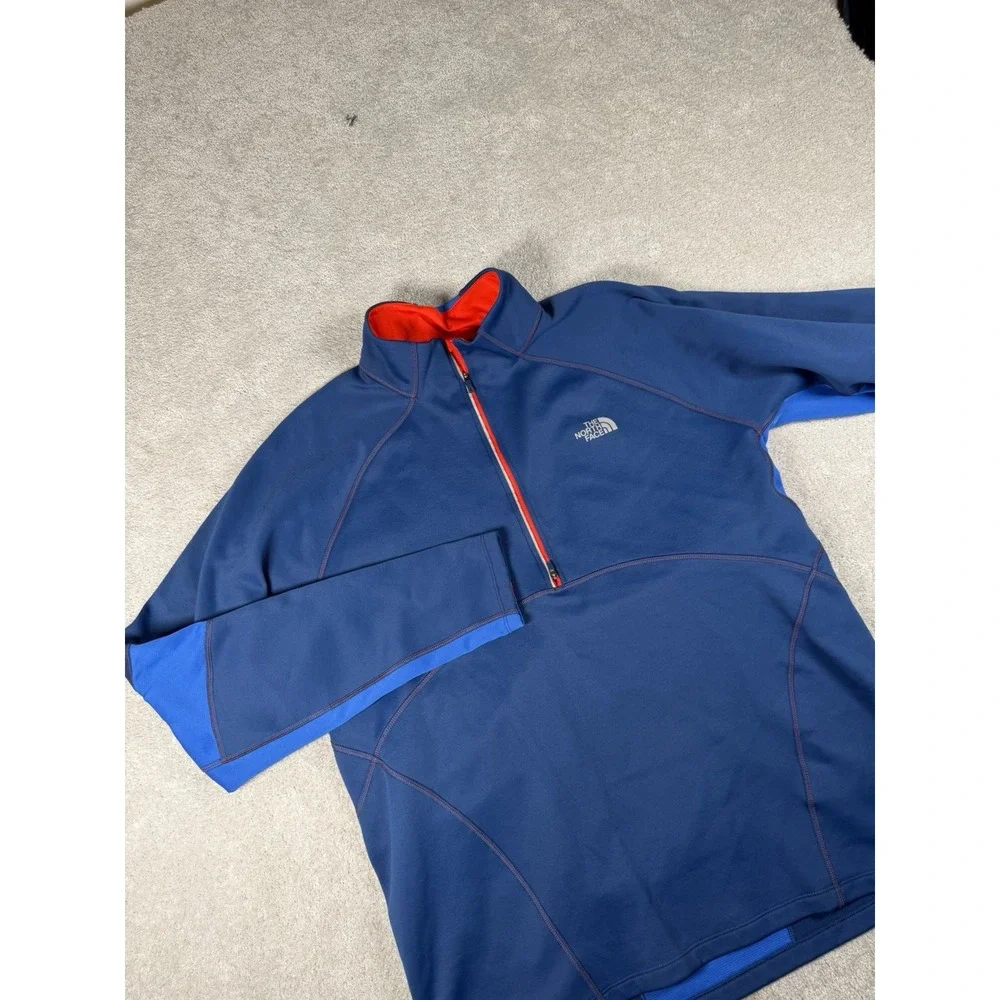 The North Face Shirt Men's Large Blue FlashDry 1/4 Zip Lightweight Pullover A5UV
